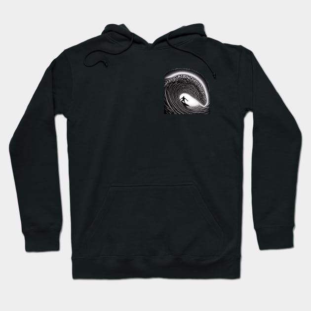 Ride The Wave Black and White Hoodie by JohnTy